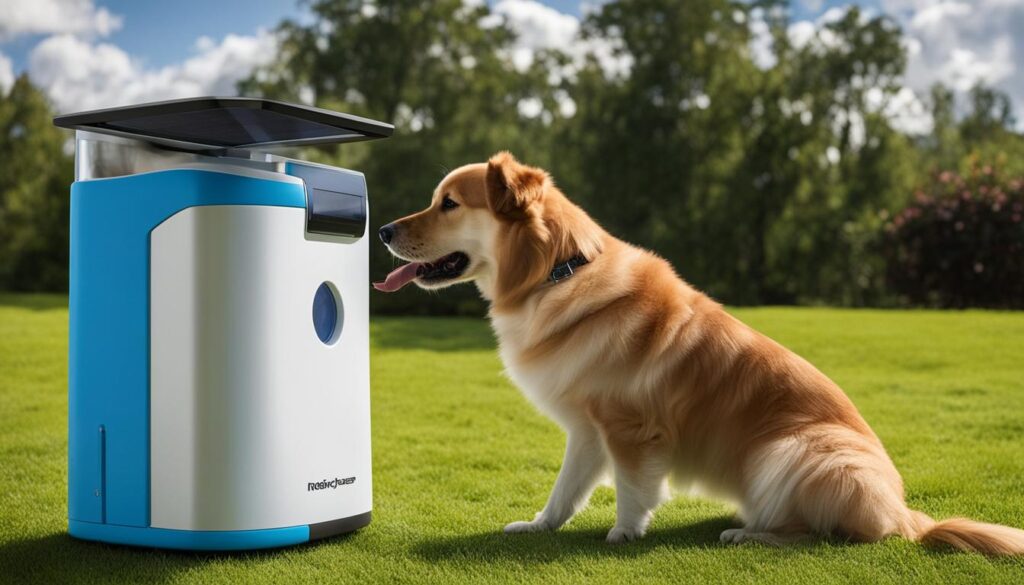 Solar-powered dog treat dispenser